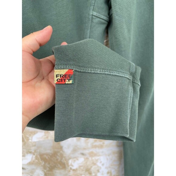 “Free City  ‘FLOW’ French Terry Logo Sweatpants – Small, Olive Green - Picture 6 of 10